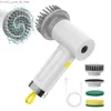 Cleaning Brushes New Wireless Electric Spin Scrubber Portable Cordless Power Cleaning Brush for Bathroom Kitchen Sink IPX6 Waterproof Q231220