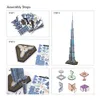 Puzzles 3D CubicFun LED Dubaï Burj Khalifa 575 "H Kits de modèles de construction d'architecture 136 pièces tour puzzle jouets pour adultes enfants 231219
