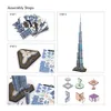 3D Puzzels CubicFun LED Dubai Burj Khalifa 575 "H Architectuur Gebouw Model Kits 136 Stuks Toren Jigsaw Speelgoed voor volwassenen Kinderen 231219