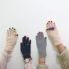 Fünf Finger Handschuhe Chic Nagellack Kaschmir Kreative Frauen Wolle Samt Dicke Touchscreen Frau Winter Warm Fahren2443