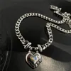 Kedjor Modoma Korean Fashion Heart Lock Necklace For Women 2023 Vintage Clavicle Chain Pendants Luxury 925 Sterling Silver