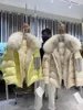 ANNSIRGRA зимнее женское пальто на гусином пуху 2023, модное женское толстое теплое пальто с большим натуральным меховым воротником, женские куртки 231220