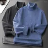 Kvinnors T-skjortor tjocka solida termiska tee för män Autumn Winter High Neck Sweatshirt Casual Långärmad T-shirt fördubblar sammet varm bas