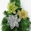 Dekoracje świąteczne 5/10PCS Artifical Glitter Flower Tree na ozdoby świąteczne Fałszywe noel Navidad Dekor Decor