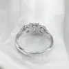 Pierścienie ślubne AEAW 2CTW 6,5 mm okrągłe cięcie zaręczynowe pierścionek Diamentowy pierścień podwójny halo Pierścień platynowy Srebrny 231219
