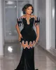 2024 ASO EBI Black Mermaid PROM DRESSÃO DO CEADO DE CETINO ETILIZAÇÃO ETILIFICAÇÃO EMENÇÃO FORMAL DE RECEPTION VENDIDOS DE VENDOS DO NOVAÇÃO DE RECEPTIONE