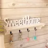 1Pc Sweet Home Words 4 Hooks Shelves Hat Key Holders Storage Shelf Hanging Hooks Wall Mounted Rack Home Storage Holder Y200429269s