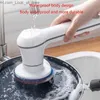 Escovas de limpeza sem fio elétrica spin purificador de energia girando escova de chuveiro portátil escova de limpeza para cozinha/banheiro/parede q231220