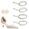 Accessori per parti di scarpe 1 paio di scarpe con perle Cinturini alla caviglia Eleganti cinture antiscivolo Lacci Cinturini per scarpe con tacco alto staccabili con pasta per decorazioni da donna 231219