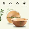 Jednorazowe pojemniki na wynos 10/25pcs 6 -calowe miski liści palmowej biodegradowalne miski deserowe Ekologiczne miski zupy miski jednorazowe na kolację urodziny 231219