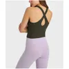 Lu Align Vest Lu Yoga Clothing Gym Sports Bra Outdoor Jogging Fitness Tank Top Women's Underwear Round Collar Vest with Chest Pad Lemon Workout Gry LL