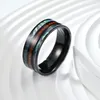 Wedding Rings Fashion 8mm Men Stainless Steel Inlay Koa Wood And Abalone Shell For Women Jewelry Valentine's Day Gifts