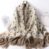 Halsdukar 2023 Autumn and Winter Women's Warm Double Ink Color Fashion Scarf sjal Elegant lämplig för alla publik