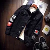 Herrjackor Spring Autumn Men denim Jacket tryckficka LAPEL KOREAN Style Streetwear Handsome Fashion Casual Coat Man Sportwear Plus Sizel231026