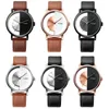 Montres-bracelets Unique Creative Demi-Transparent Unisexe Montre Horloge Pour Hommes Femmes Couple Geek Élégant Cuir Montres-Bracelets De Mode Quartz