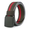 Belts Automatic Buckle Imitation Nylon Belt Sports Fashionable Versatile Outdoor Simple Stripe Men's Multiple Colors Black