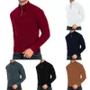Män s tröjor Autumn Winter Tops Fashion Mens Casual Slim Fit Long Sleeve Sweater With Zipper Sticked High Collar Pullover Hip Hop 231219