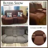 Loveseat Recliner Sofa Cover med mittkonsolen Jacquard Elastic 2 -sits återfå soffa Cover Lazy Boy Recliner Sofa Slipcovers 231220