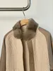 Women's Jackets Women Cashmere Patchwork Sheepskin Jacket With Luxury Removable Mink Collar Coat