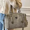 Sacos de noite Y2K Coreano Vintage Khaki Cinza Bolsa de Ombro Estética Goth Bolsa Designer Grunge Carteira Messenger Crossbody Grande Tote Mulheres