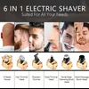 6 lame Display digitale Rasoio elettrico ricaricabile Uomo Capelli Barba Trimmer Rasoio Macchina da barba viso asciutto e bagnato 231220