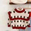 Pullover Baby Autumn Wear Thickened Knitted Sweater 2023 New Kids Cute Flower Childrens Tops Plush Pullover Toddler Girl Winter ClothesL231215