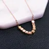 Kettingen Echte Pure 18K Rose Gouden Ketting Vrouwen Vierkante Blok Hanger O Link Ketting 1.8-2g