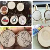 Bag Parts Accessories 5015Pcs HandPainted Keychain Unfinished Wood Slices Blank Keyring DIY Car Pendant 231219