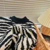 Pullover 2022 Autumn Girls Boys Casual Zebra Sweaters Baby Children Knitting Cardiganl231215