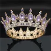 Gold Purple Queen King Bridal Crown for Women Cypress Prom Pageant Wedding Tiaras and Crowts Hair Jewelry Association 210616219p