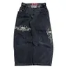 Jeans masculinos JNCO Jeans Novos Mens Harajuku Retro Hip Hop Crânio Bordado Baggy Jeans Calças Jeans 90s Street Gothic Calças Largas Streetwear L231220