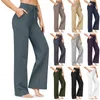 Pantaloni da donna a gamba larga per donna Pantaloni sportivi da yoga a vita alta con tasche elasticizzati comodi allenamenti sportivi autunnali