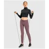 Lu Align Lu Yoga - Jaqueta feminina definida Outerwear Fitness Gym Sport Stretch Slim Coat Jaquetas Gola alta à prova de vento com zíper Top crop limão treino Gry LL