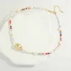 Choker Korean Fashion Colorful Glass Bead Chain Necklace For Women Bohemian Short Beaded Pearl Neck Boho Jewelry Wholesale