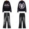 Hellstar Mens Trailtsits Tasarımcı Kıyafetleri Hip Hop İki Parça Seti 23 Yeni Vintage Yıkanmış ve Yaşlı Çamur Baskı Sweatpants Hoodie Sweatshirt Trailsuit Erkekler