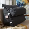 Travesseiro de leitura encosto triangular apoio lombar com encosto de cabeça de pelúcia para alívio da dor sofá cama cadeira cintura
