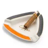 Cigar Ashtray Triangle Portable Ceramic 3 Cigars Gadgets Home Tools Smoking Accessories Ash Tray Cigarette Holder