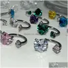 Stud Sweet Cool Spicy Girl Titanium Steel Horseshoe Ring Heart Zircon Earbone Nail Fading And Non Removable Drop Delivery Jewelry Earr Dhygk