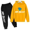 Kledingsets Kinderkleding Jongens Meisjes Hoodies Broekset Sweatshirt Peuter Leeftijd 3-12 jaar Zwarte jas Lente Herfst Bedrukken Sports Beast Mr 231219