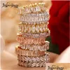 부부 반지 패션 패션 럭셔리 입방 식 지르코니아 약혼 반지 여성을위한 반지 Marquise Crystal Wedding Ring Party Jewelry Gift 220719 Drop Del DHDJM