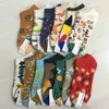 Meias masculinas primavera e verão francesas Bonne Miason Boat Socks Bm Meias Design de pintura a óleo Personalizado Artístico Feminino Meias curtas de cano baixo Xwgr