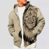 Sweats à capuche pour hommes Sweat à capuche animal pour hommes Lion Print Automne Pull à manches longues Mode Casual Daily Street Sweat-shirt surdimensionné Vêtements