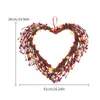 Couronne de fleurs décoratives en forme de cœur pour la saint-valentin, cintre de porte en forme artificielle, guirlande avant exquise pour la saint-valentin