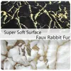 Carpets Faux Rabbit Fur Carpet For Living Room Side Table White Gold Marble Fluffy Rug Luxury Bathroom Mat Bedside Bedroom 231219