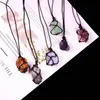 Colliers pendants Reiki Healing Quartz Stone Collier tresse Pocket Crystal Crystal Mineral Natural Fluorite Labradorite258C