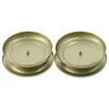 キャンドルホルダー1/2PCSブラック/ゴールド/エレクトロギルディングホルダー4.1 1.4インチ鉄装飾プレートの香りのベースリビングルーム