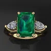 Gioielli Verde Donna Bague Diamant Bizuteria Anillos De Pure Emerald Gemstone Anello in oro 14k per le femmine Q1218321O