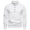 Pulls pour hommes confortables hommes pull tricot pull col roulé boutonné automne hiver couleur unie longue pour décontracté