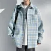 Giacche da uomo Cappotto di lana elegante alla moda Stile coreano Autunno Inverno Camicia di tendenza scozzese di fascia alta con risvolto Giacca ampia Fresca