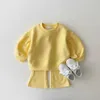 Spring Autumn Baby Girl Clothes Set Candy Color Sweatshirts Pants 2st Toddler Sports Suit Kids Spädbarnskläder 231220